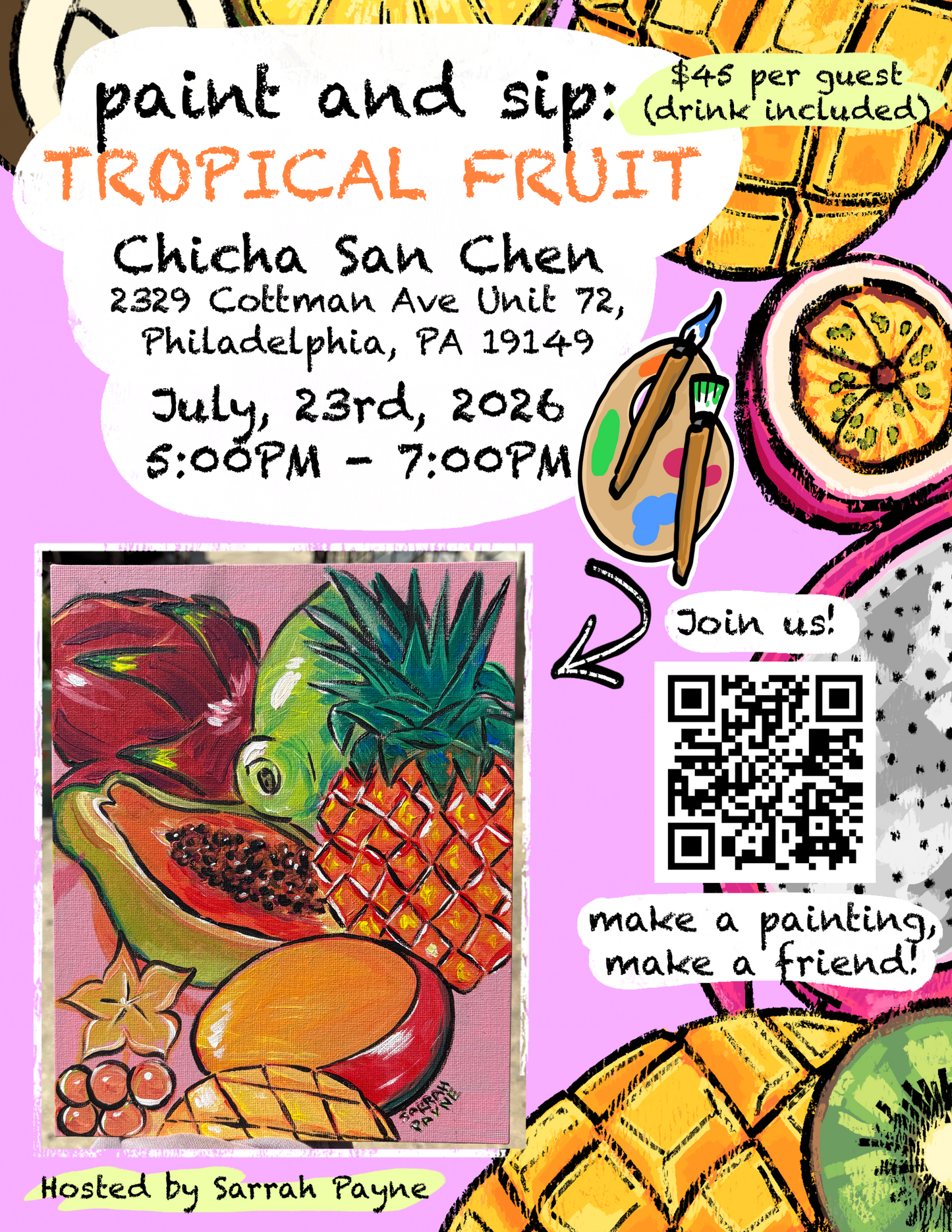 Paint and Sip: Tropical Friut
